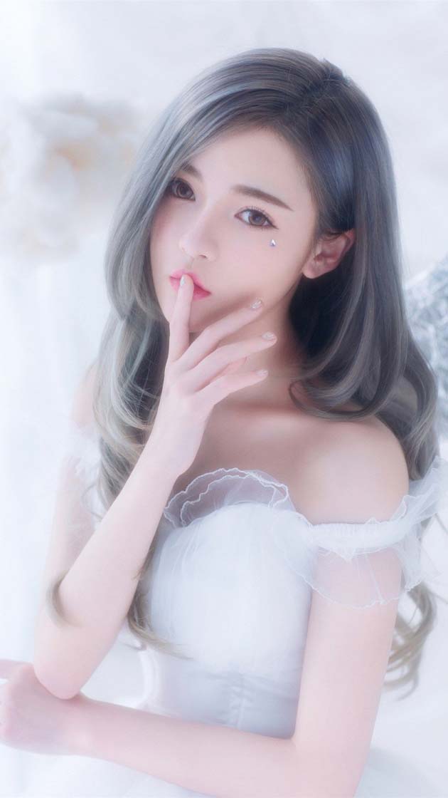 绘画效果的清新美少女