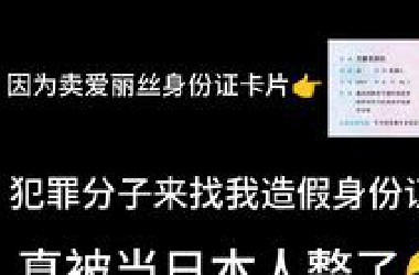 因为我卖爱丽丝身份证卡片于是犯罪分子来找我造假身份证？还真把我当日本人了！我的三分钟回复率啊