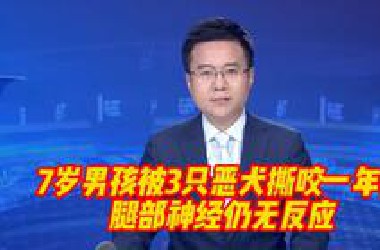 7岁男孩被3只恶犬撕咬一年后，腿部神经仍无反应，目前为止只收到5万元赔偿