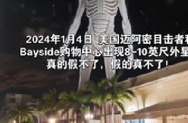 2024年1月4日 美国迈阿密目击者称*ayside购物中心出现8-10英尺外星人，真的假不了，假的真不了！