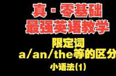 【真·零基础英语(小语法1)】限定词a/an/the等的区分