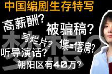 中国编剧收入现状 / 写烂片我很羞耻 / 可为了梦想我甚至想过卖血