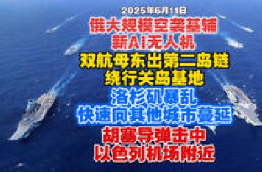 【2025.6.11日】洛杉矶骚乱快速向美其他城市蔓延；俄军继续大规模打击基辅；胡塞导弹再次击中本古里安机场附近；特朗普视察自由堡；