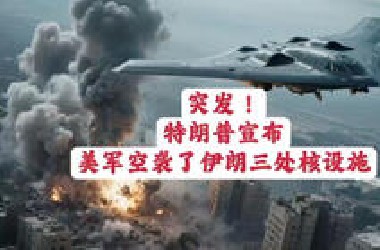 突发：特朗普宣布美军轰炸了伊朗三处核设施，并在福尔多核设施投下了全部炸弹。