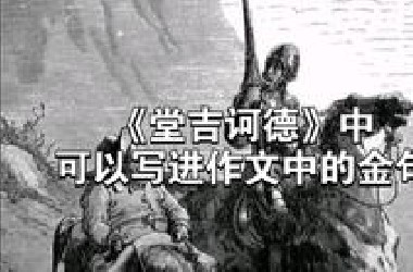 《堂吉诃德》中可以写进作文中的金句