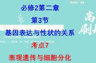 《刷题大全》/必修2/第二章/第3节/考点7：表观遗传与细胞分化